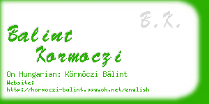 balint kormoczi business card